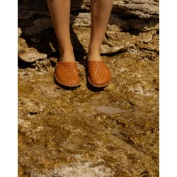 VIBAe - Wovan Leather sandaler - Cognac brown