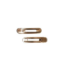 Black Colour - Flow 2 psc Matt Hairclip set - Matt Gold Coloured