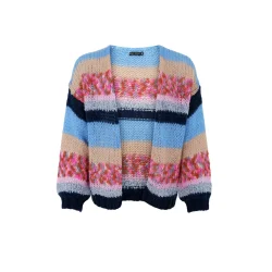 Black Colour - Sophie Striped Jumper - Blue Multi