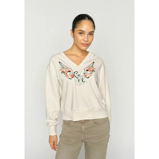 Mos Mosh - Cosette V-LS Spring Sweatshirt - Ecru