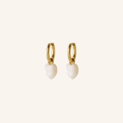 Pernille Corydon - Ocean Heart Huggies - Guld - 19mm 