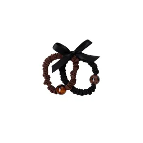 Black Colour - Blaise Mini Scrunchie - St - Black/Brown Mix - Onesize