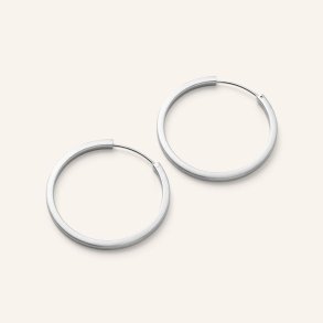 Pernille Cordyon - Small Circle Line Hoops - 40mm - S�lv
