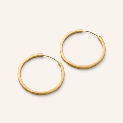 Pernille Cordyon - Small Circle Line Hoops - 40mm - Guld
