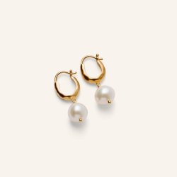 Pernille Corydon - Pearl Blossom �rerine - 26 mm- Guld
