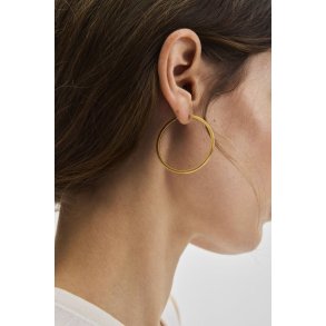 Pernille Cordyon - Small Circle Line Hoops - 40mm - Guld
