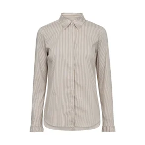 Mos Mosh - Mattie Flip Stripe Skjorte -  Safari