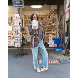 HeyAnno - Bold check blazer - Garden green