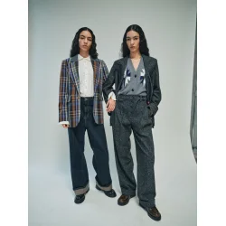 HeyAnno - Bold check blazer - Garden green