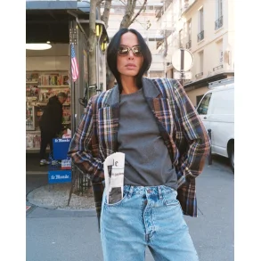 HeyAnno - Bold check blazer - Garden green