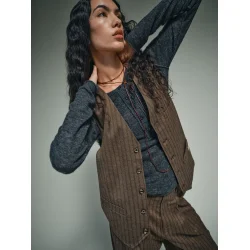 Heyanno - Bless Striped Vest - Demitasse