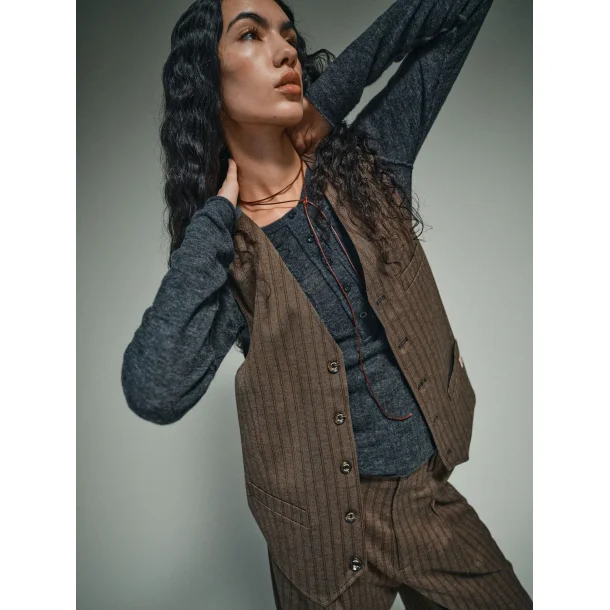 Heyanno - Bless Striped Vest - Demitasse