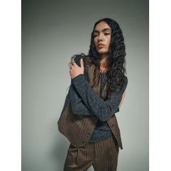 Heyanno - Bless Striped Vest - Demitasse