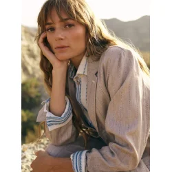 Heyanno - Humble Herringbone Blazer - Iced Coffee