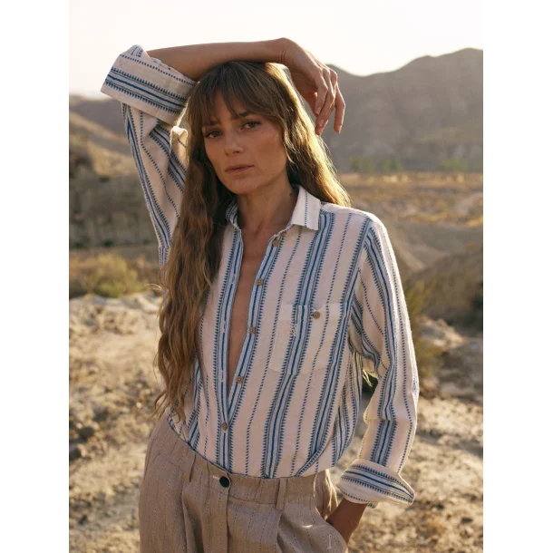 Heyanno - Grow Jacquard Skjorte - Cerulean