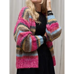 Black Colour - Milly strik cardigan - Red multi - Onesize