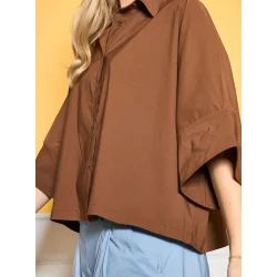 Black Colour - Davina Loose Skjorte - Hazelnut Brown - Onesize