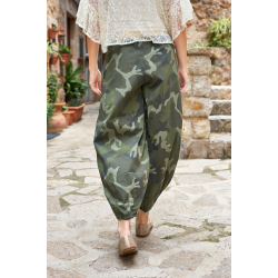 Black Colour - Ally Balloon Pant - Army Camoflage