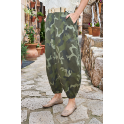 Black Colour - Ally Balloon Pant - Army Camoflage
