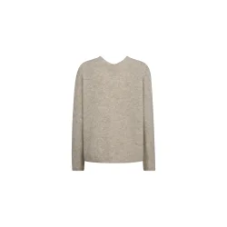 Mos Mosh - Thora V-neck Strik - Feather Gray