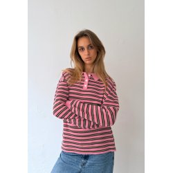 Boii - Adanne Polo Strik - Stripe Bordeaux/Pink - Onesize