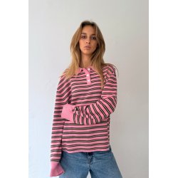 Boii - Adanne Polo Strik - Stripe Bordeaux/Pink - Onesize