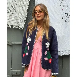 Sissel Edelbo - Anil jakke - Suzani embroidery navy