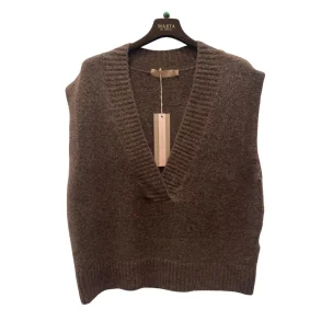 Marta - Lila Strik Vest - Moro - Onesize