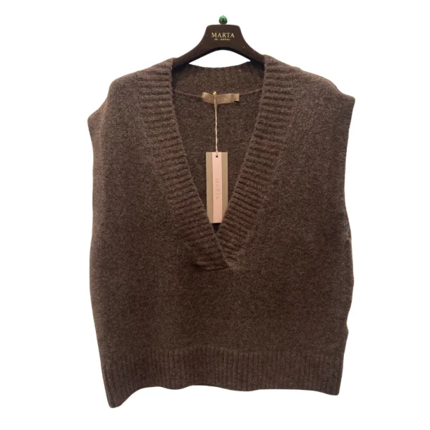 Marta - Lila Strik Vest - Moro - Onesize