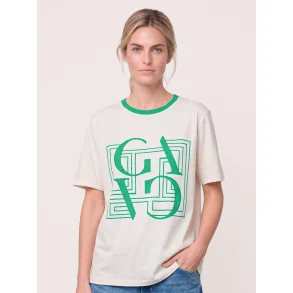 Gossia Bas Tee - Creme Diamond Green