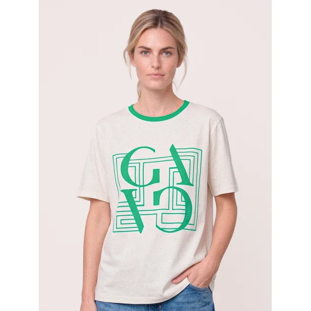 Gossia Bas Tee - Creme Diamond Green