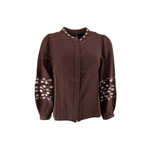 Wauw - Baggu Skjorte - Chocolate Brown White Rose
