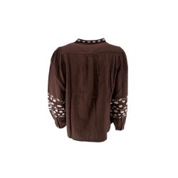 Wauw - Baggu Skjorte - Chocolate Brown White Rose