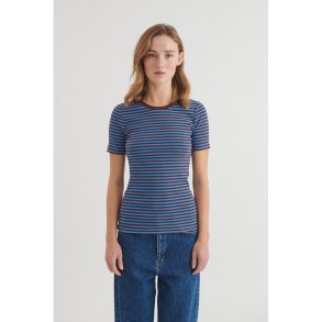Basic Apparel - Ludmilla SS O-neck - Riviera/Chicory Coffee