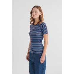 Basic Apparel - Ludmilla SS O-neck - Riviera/Chicory Coffee