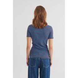 Basic Apparel - Ludmilla SS O-neck - Riviera/Chicory Coffee