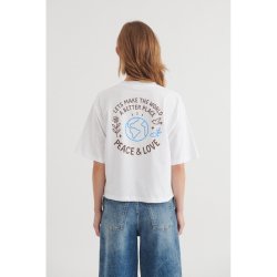 Basic Apparel - Raji Peace &amp; Love T-shirt - Riviera/Chicory Coffee