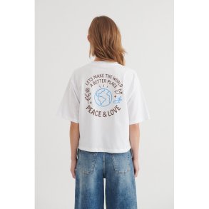 Basic Apparel - Raji Peace & Love T-shirt - Riviera/Chicory Coffee