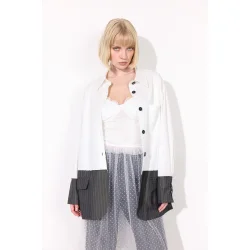 Hunkn - Billie Skjorte - White &amp; Grey