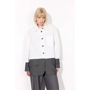 Hunkn - Billie Skjorte - White & Grey