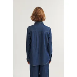 Basic Apparel - Bine LS Skjorte - Mid Blue