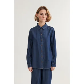 Basic Apparel - Bine LS Skjorte - Mid Blue