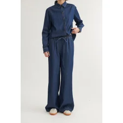 Basic Apparel - Bine Wide Bukser - Mid Blue