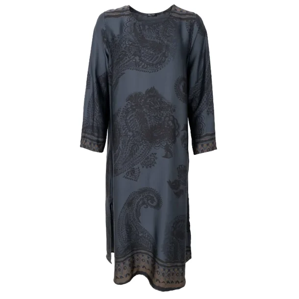 Black Colour - Jasmine Lang Kjole - Midnight Grey