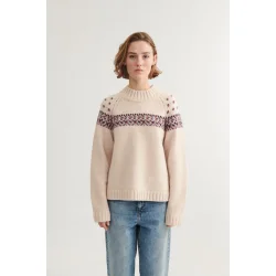 Basic Apparel - Blanche sweater - Bordeaux/sky captain/copen blue