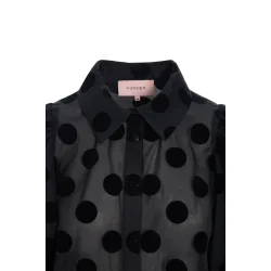 Hunkn - Bobby Blouse - Black w/dots
