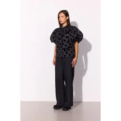 Hunkn - Bobby Blouse - Black w/dots