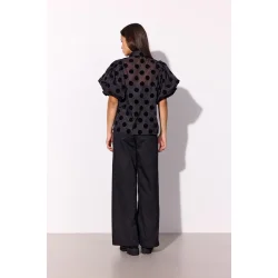 Hunkn - Bobby Blouse - Black w/dots