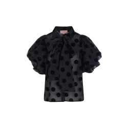 Hunkn - Bobby Blouse - Black w/dots
