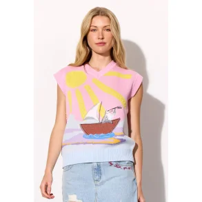 Hunk�n - Bubbles Vest - Pink Sea